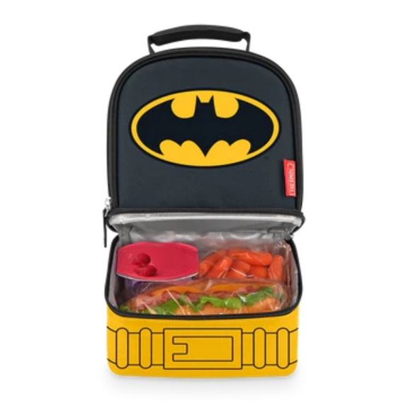 Thermos Batman Lunchbox Bag Cape Top Handle 2 Compartment Kids Boys Grey OS NWT - Picture 12 of 16